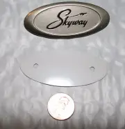 New Old Stock NOS, Skyway Luggage Nickel Metal Suitcase Emblem Logo Replacement