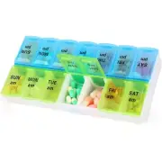 Weekly 7-Day Pill Organizer, Vitamin and Medicine Box Large Pill Containers