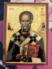 Saint Nicholas Mini Icon Laminated