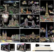 (Landmark Building) - Scratch Art for Kids & Adults, Rainbow Engraving