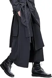 [AITFINEISM] Men's Casual Skirt Pants Loose Wide Leg Harem Pant Japanese Harajuku Kimono Trousers