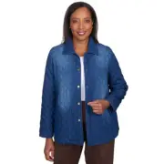 Alfred Dunner Autumn Weekend Denim Quilt Jacket Petite 36930UE