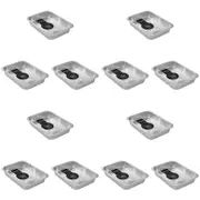 12x Lemon & Lime Premium Smooth Foil Tray Rectangle Container 37x27cm Silver