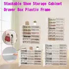 24-48 Pair Stackable Shoe Storage Cabinet Drawer Box Plastic Frame #8
