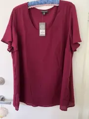 AUTOGRAPH MAROON TOP SIZE 18 NEW WITH TAGS