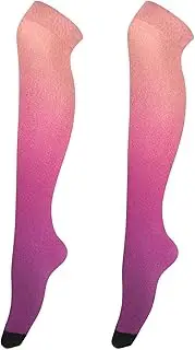 [Joitme] Magenta Fuchsia Coral Gradient Thigh Socks for Women, One Size Socks, Boot Socks for Women Knee High, Magenta Fuchsia Coral Gradient