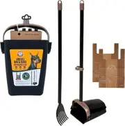 Arm & Hammer Dog Pooper Scooper Swivel Bin & Rake, Poop Scoop One Size, Black