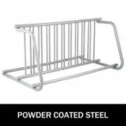 10 Holders Floor Bike Rack 59" Length All-Steel Grid Bike Rack 10-Bike Capacity Dual-Side Storage Stand for Garages Streets Yards Bike Events