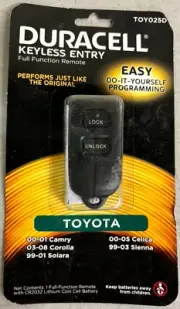 Duracell Toyota KEYLESS Entry Remote TOY025D W/ CR2032 Battery NEW