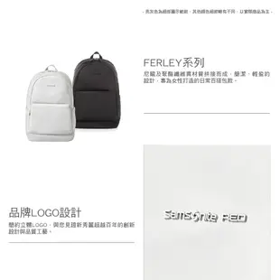 Samsonite RED 新秀麗 筆電後背包/電腦包/女包/雙肩包15.6吋 FERLEY 女用輕量商務時尚_黑/白