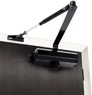 door closers, hinges, Light Commercial Adjustable Aluminum Alloy Door Closers, Soft Close with Automatic Adjustable Arm Operated Hydraulic Household Door Closers (Color : Black, Size : Not positioned)