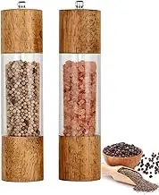（Pack of 2）Salt and Pepper Grinder Set,Wooden Salt and Pepper Shakers,Adjustable Pepper Grinder and Salt Grinder for Coarse and Fine Grinding,Pepper Mill Grinder-8 Inches (8 Inches)