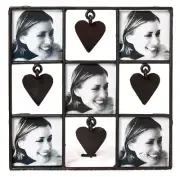 NEW - Black Iron Frame 5 - 2.5” x 2.5" Photos Tabletop Heart LOVE Valentine’s