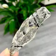 13 g Natural BlackTourmaline Crystals Cluster with Quartz on Feldspar