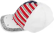 [COLLBATH] Diamond-crusted 5-pointed American Flag Baseball Hat for Outdoor Activities