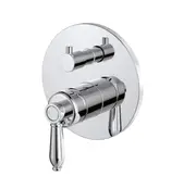 Fienza Eleanor Mordern Vintage Chrome Solid Brass Round Wall Diverter Mixer