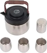 33 Oz Thermal Tea Carafe with Strainer, Blooming and Loose Leaf Tea Maker and Teacups Set, Ti Teapot Set with 3 Tea Cups 1Tea Canister, for Home Office