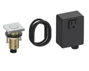 Elegant Brass and Chrome Garbage Disposal Air Switch with Push Button Control