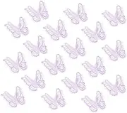 uxcell 20Pcs Butterfly Appliques Embellishments, 2 inches Double Layer Lace Organza Butterfly Patches Sew On Appliques for Wedding Bride Dress Clothes Hat Curtain, Purple