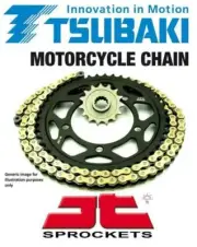 Tsubaki 428 RQ2 X-Ring Gold Chain & JT Sprockets for Yamaha SR500 91-00