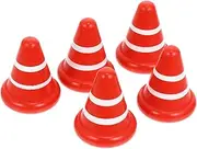 SOPOTUTU 1 Set Wooden Road Cones Educational Traffic Sign for Imaginative Play and Weather Resistant Roadblock Bright Red
