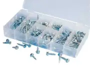 ATD Tools 349-200pc Self Tapping, Hex Washer Head Self Drilling Screw Assortment
