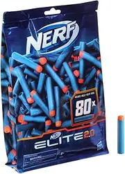 NERF Elite 2.0 Dart Refill, 80 Elite Darts, Compatible with All Blasters That Use Elite Darts, Kids Outdoor Games