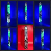 UV Fluorescent Natural Volcano Agate Tower Point Obelisk Quartz Crystal 384G