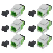 6 Pcs SC APC Fiber Optic Simplex Multi Mode Keystone Jack Coupler Snap In Green