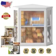 Extra Large Bamboo Corner Bread Box - Double Layer Large Capacity Storage