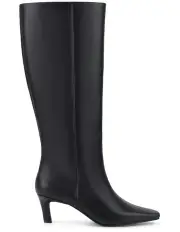 [Siren] Blake Chisel Toe Long Boot in Black Leather