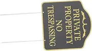 No Trespassing Sign Garden Security Signs for Yard No Trespassing Yard Sign Outdoor Indoor Keep Signs for outside Weatherproof House Sign Security Signs with Stake Black Aluminum