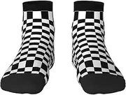 [JBYJBX] Black And White Checkered Print Adult Socks Womens Mens Workout Thermal Cozy All-Season Gift Holiday Articles Use