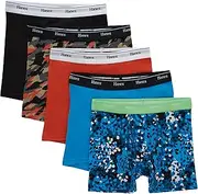 [Hanes] Boys' Big Originals Underwear, Stretch Cotton Boxer Briefs, 5-Pack