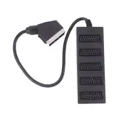 21Pin Scart 5 Way Splitter 21p Scart Male to 5 Female Adapter Connector 56570