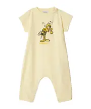 Bee-print romper 6,18M,9,12M matte lemon