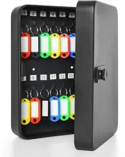28-Key Steel Security Lock Box with Combination Lock and Key Hooks