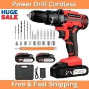 NUZEKY Cordless Drill Driver 21V: Powerful Set with 2 Batteries, 24PCS Bits