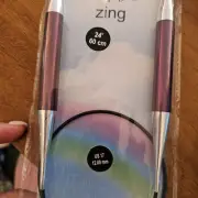 Knitter's Pride Zing Circular Knitting Needles. Size US 17, 24"