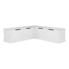 Pemberly Row White Wood Nook With Beige Polyester Fabric Cushions