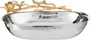 Elegance Butterfly Tray Square Serving Bowl, 10.5", Silver/Gold