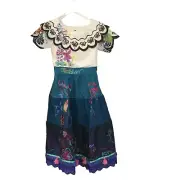 Disney Parks Encanto Mirabel Madrigal Multicolor Dress Girls Size 9/10 Dress Up