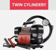 TWIN CYLINDER Full Boar 12v Air Compressor Car Tyre Inflator 250LPM 4x4 4WD NEW