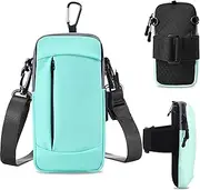 Phone Holder for Running Cell Phone Purse Crossbody Bags for Women Men,Mini Arm Bands Bags (Green, One Size)