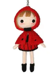 6" Crochet Girl Doll Keychain, String Yarn Toy Figurine Ornament Decoration