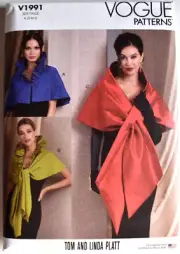 VOGUE PATTERN 1991 WRAPS MISSES SIZES SMALL MEDIUM LARGE UNCUT
