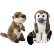 2pc Living Nature Squirrel Monkey and Otter Cub Plush Soft Toy Set 0y+