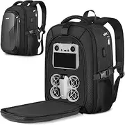 PEKREWS Neo Case, Large Capacity Neo Backpack for DJI RC 2/N3/N2 Controller, Expandable Travel Drone Bag Fits 15.6 Inch Laptop and DJI Fly More Combo, Waterproof RC 2 Carrying Case for Accessories,