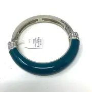 Lia Sophia Bangle Blue Silver Rhinestone Chromatic Ocean Stretch Bracelet Small