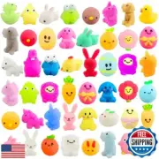 48 Pcs Easter Mochi Squishy Toys,Mini Cute Squeeze Toy Stress Reliever Anxiet